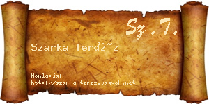 Szarka Teréz névjegykártya